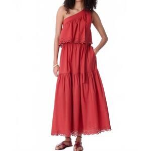 NEW VANESSABRUNO cora midi dress in brique